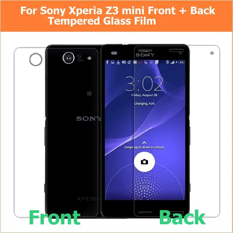 1 пара (передняя + задняя) пленка из закаленного стекла для sony xperia z3 compact m55w