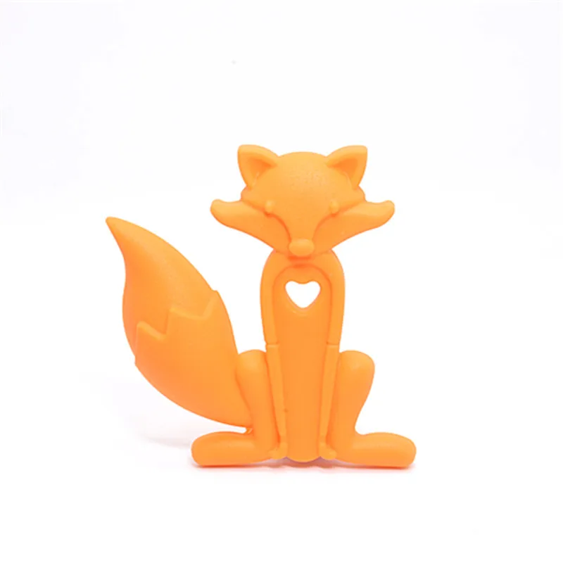 Mordedor de silicona con forma de zorro para beb&eacute;, dentici&oacute;n de silicona de grado alimenticio, con forma de animales de dibujos animados, 5 piezas-1
