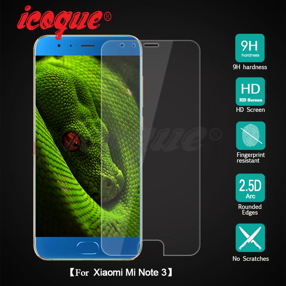 Защитное стекло для экрана Icoque 9H 2.5D очков Xiaomi Mi Note 3 из закаленного стекла Xaomi Note3