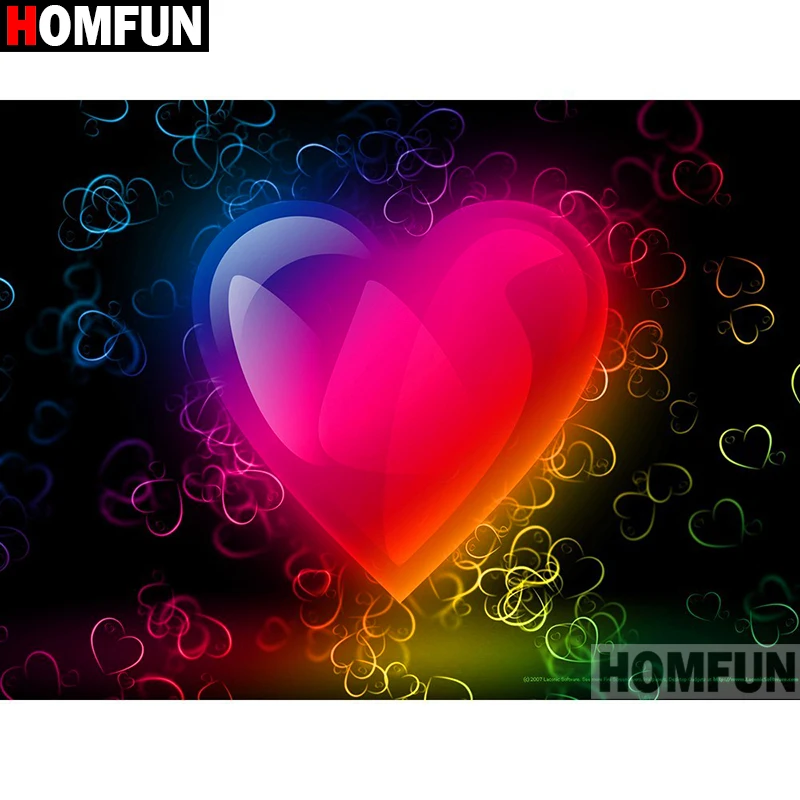 

Алмазная 5D картина HOMFUN «сделай сам», вышивка крестиком с полными квадратными/круглыми стразами, «цветное сердце», домашний декор, A19437