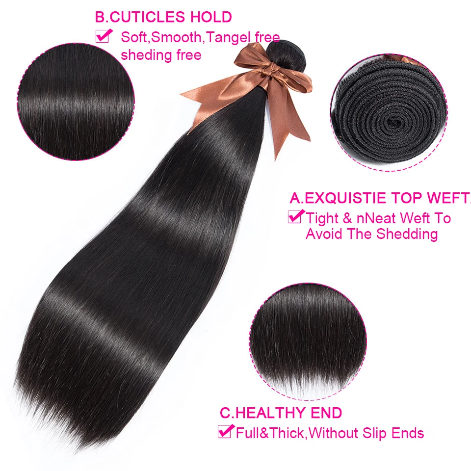 Листок клевера человеческие волосы Weave пучки волос Remy с для наращивания