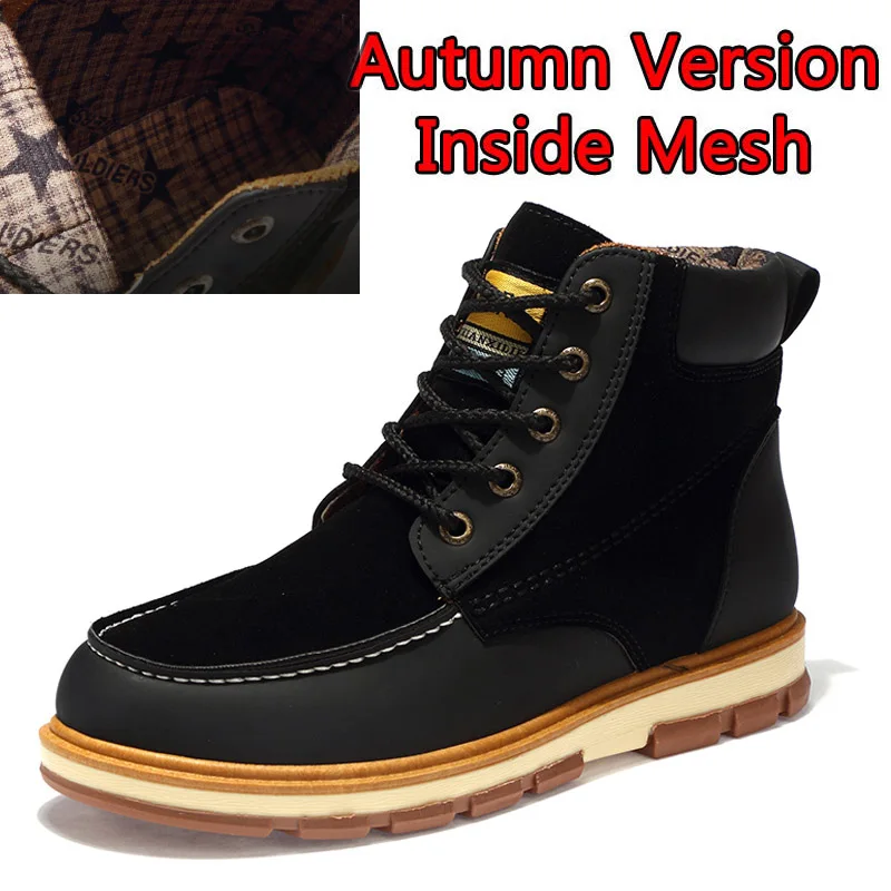 Autumn Black SURGUT/брендовая модная новинка года; сезон осень-зима; мужская повседневная Рабочая обувь; теплые плюшевые удобные нескользящие зимние ботинки; размеры 39-46 - Цвет: Autumn Black
