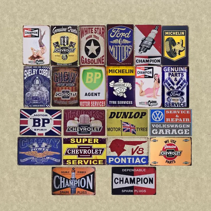 

Motors Trucks Cars Bus Sales Parts Service Vintage Metal Signs Tin Poster Decorative Plates Wall Stickers Pub Bar Garage Decor