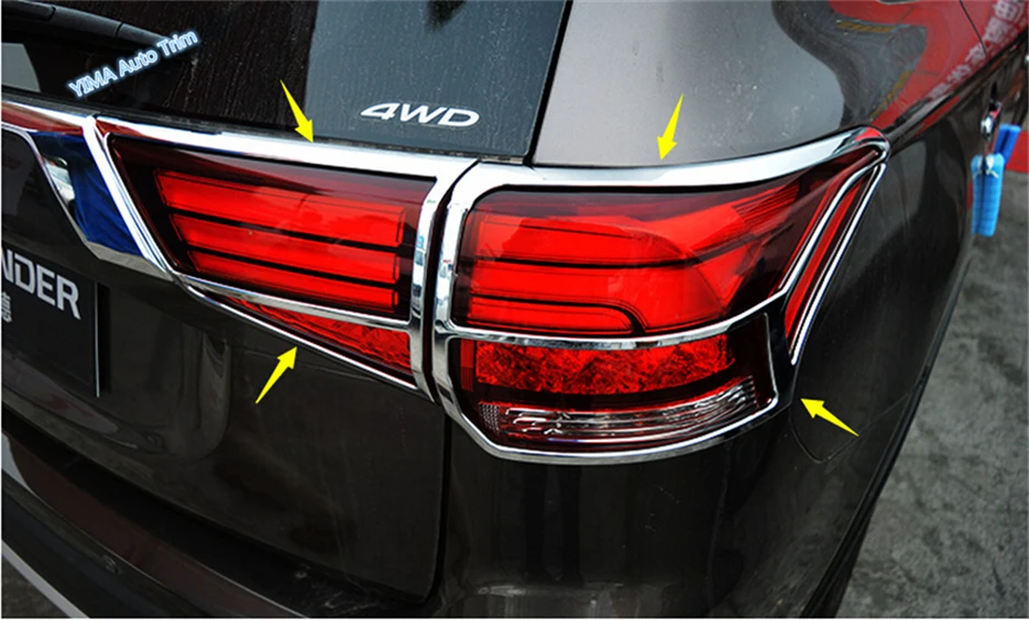 Lapetus Car Styling Chrome Rear Tail Lights Lamp Frame Cover Trim Kit Fit For Mitsubishi Outlander 2016 2017 2018 / ABS | Автомобили и