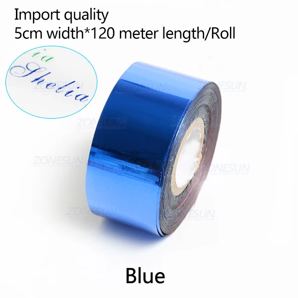 blue ZONESUN 5 см золото серебро фольги рулоны кожа бумага горячего тиснения фольги теплопередача анодированная позолоченная бумага - Цвет: blue