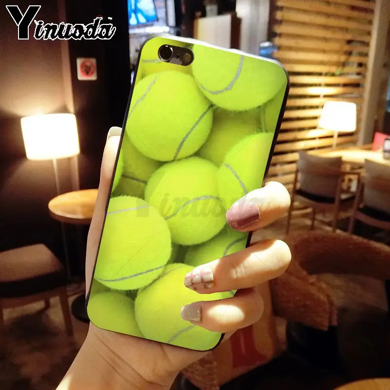 Yinuoda tennis Черный силиконовый мягкий ТПУ чехол для телефона iPhone 6S 6plus 7 7plus 8Plus X Xs MAX 5 5S