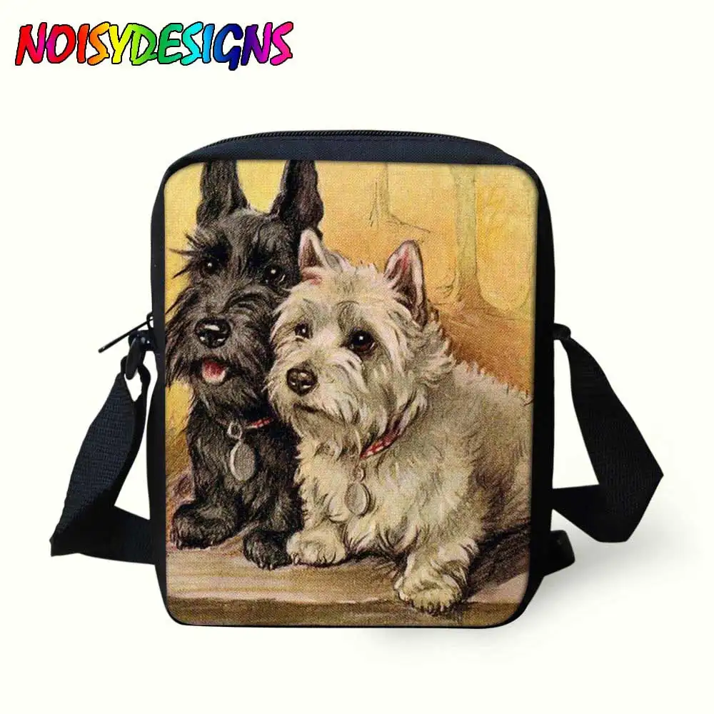 NOISYDESIGNS портфель школьные принадлежности Scottie dogs печать Messebger сумка через плечо