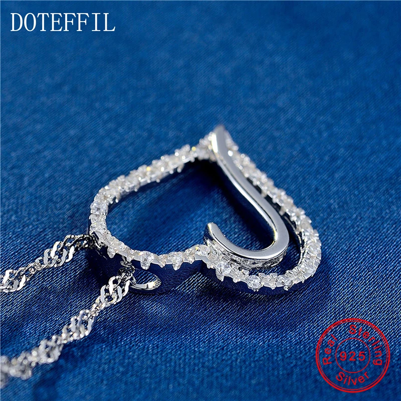 Женское ожерелье из серебра 925 пробы с подвеской в виде сердца|brand jewelry|fashion