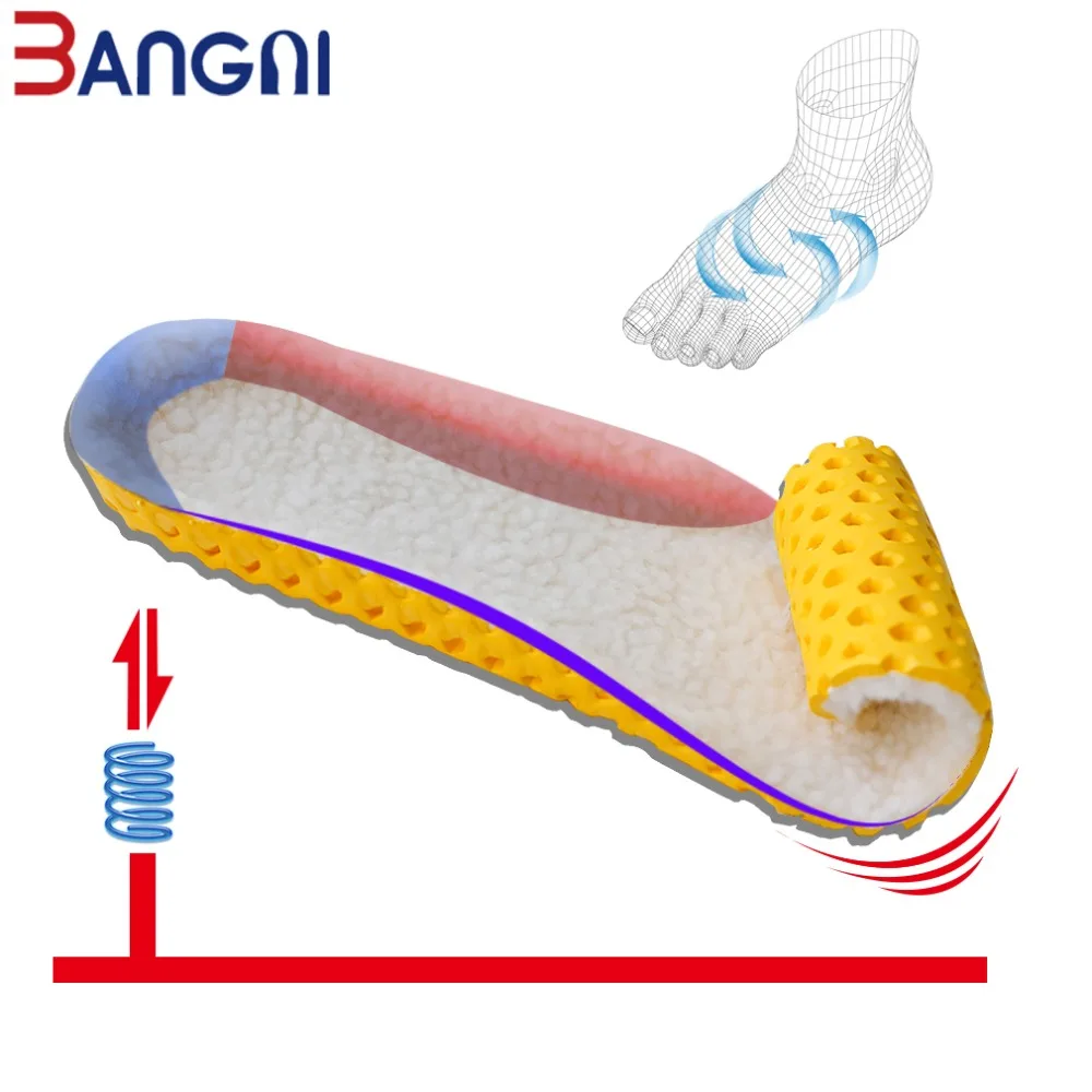 3ANGNI Keep Warm Heated Insole Cashmere Thermal Insoles Thicken Soft Breathable Winter Sport Shoes For Man Woman Boots Pad Sole