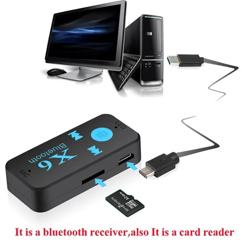 Аудиоприемник с разъемом 3 5 мм Aux Bluetooth 4 1 USB радио динамики наушники адаптер для