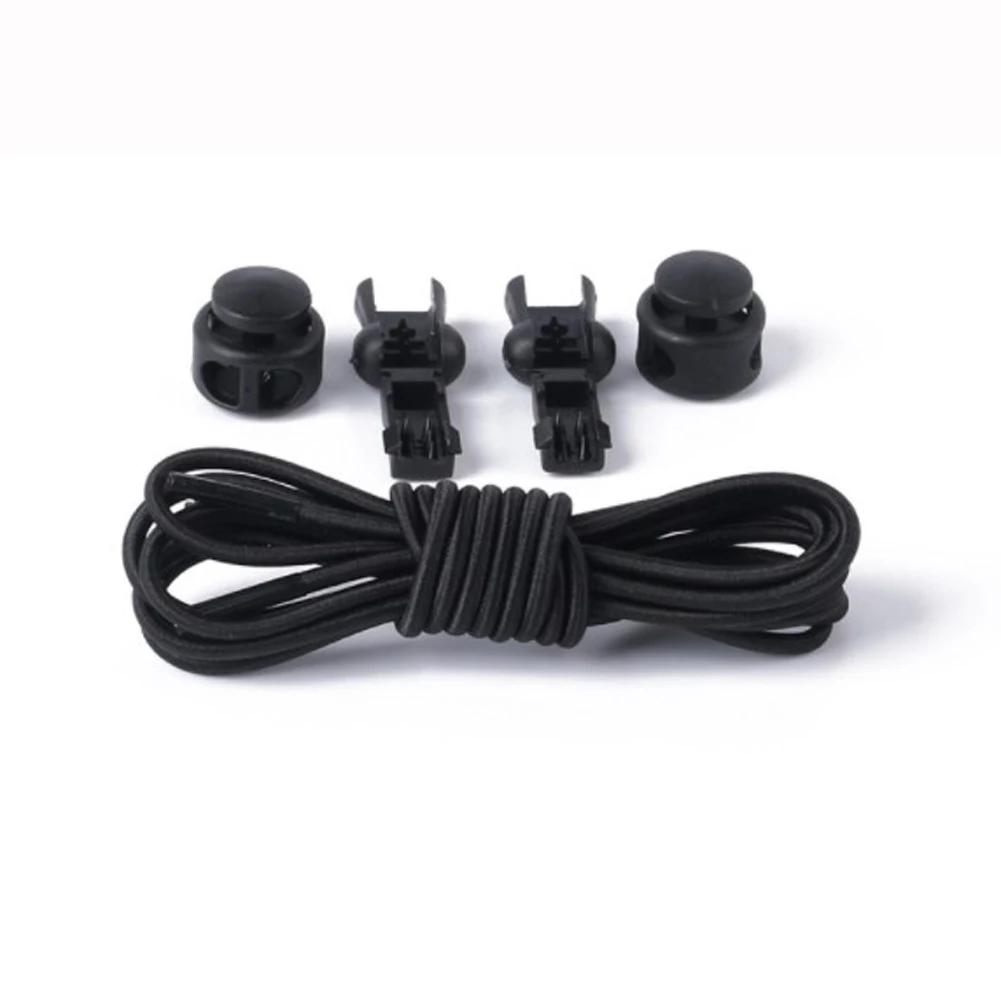 full black Пара скользящих новых удобных эластичных шнурков; модные фиксирующие шнурки; новые летние кроссовки унисекс; шнурки; Лидер продаж - Цвет: full black