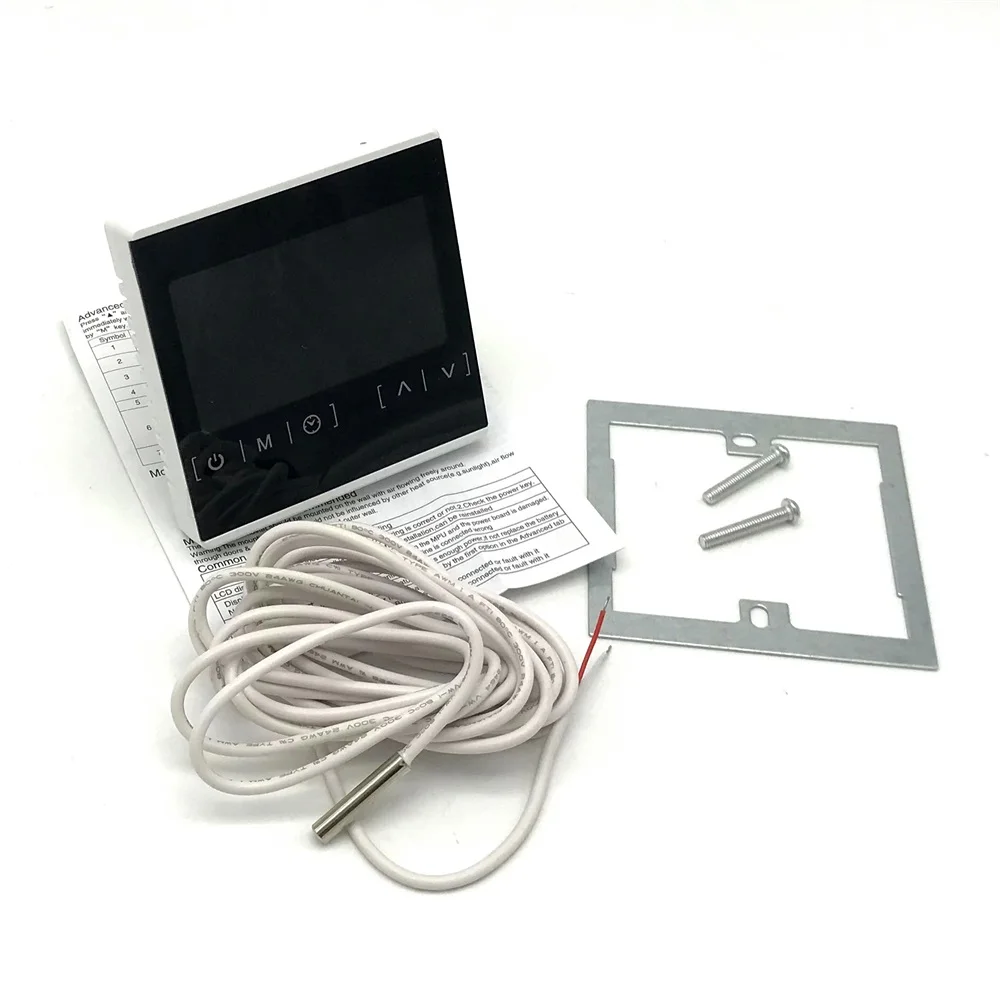 Белый 110 в 120 в 230 В Терморегулятор с сенсорным экраном, терморегулятор, черный Задний светильник, термостат с электрическим подогревом - Цвет: Белый