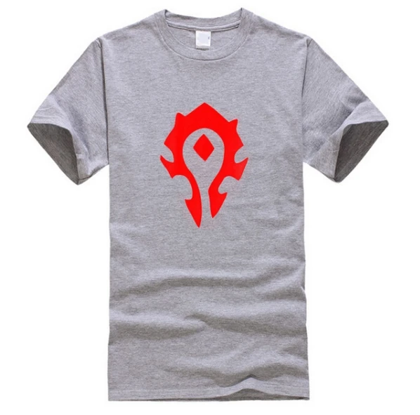 Горячее предложение! Распродажа! BAIJOE модные футболки для игры WOW ALLIANCE& Horde, мужские графические хлопковые футболки, летние футболки с коротким рукавом и круглым вырезом, мужские топы - Цвет: gray red