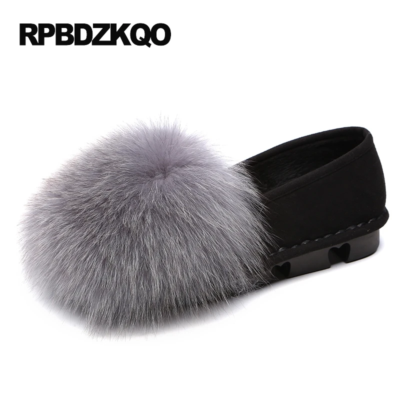 милый мех женщин Китайский дам 2017 серый материнство надевать Круглый носок