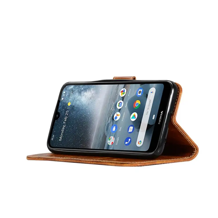 Флип кейс для Nokia 4 2 чехол кошелек ретро телефона из искусственной кожи TA 1157 1150 1133