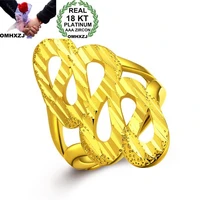 omhxzj wholesale personality fashion ol woman girl party wedding gift gold snake hollow wide 18kt yellow gold ring rn05