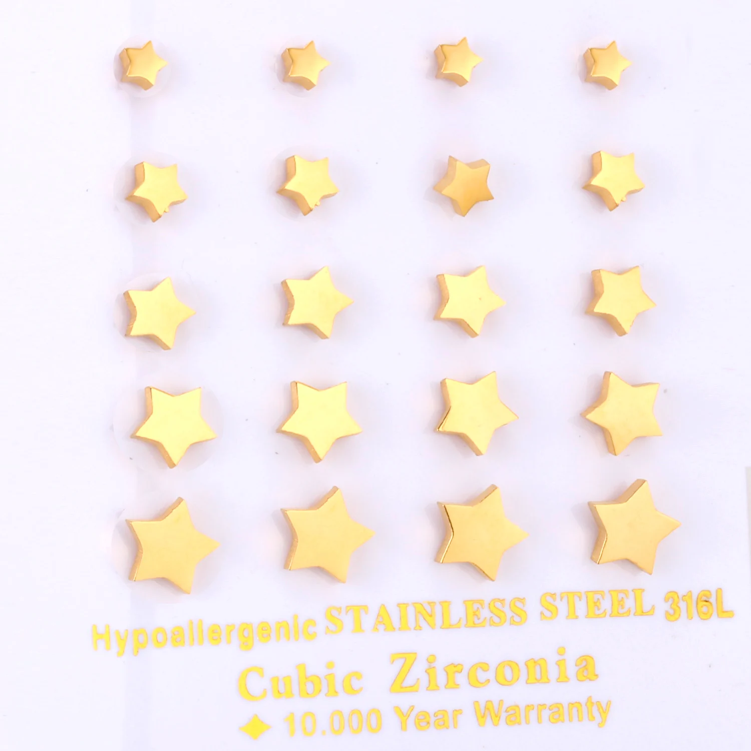 Роскошные серьги гвоздики звёзды 10 пар/карта золотые и черные 4 8 мм|colorful stud