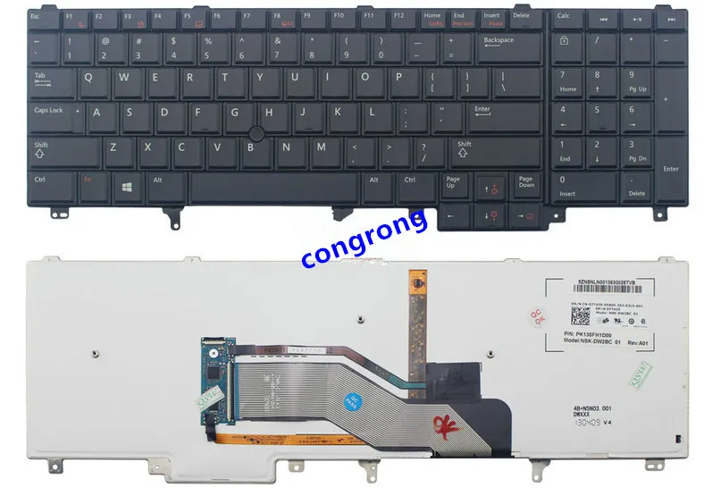 Клавиатура для ноутбука DELL E5520 E6520 E6530 M4600 M4700 M6600 M6700 M6800 клавиатура с крышкой мыши и