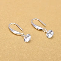 elegant wedding jewelry earrings silver color tear cubic zircon drop earrings for women birthday gifts jewelry