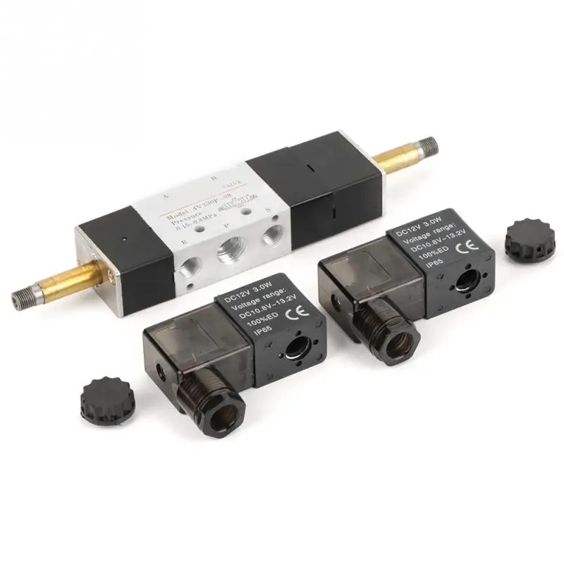 DC 12V BSP 14 нормально 3 позиционный 5 Пневматический электромагнитный клапан 0 15 МПа