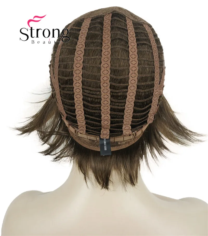 StrongBeauty короткий слоистый блондин Толстый Пушистый полный синтетический парик Тепло ОК