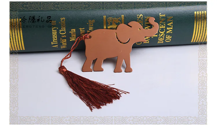 Новинка 2018 Свадебные металлические Подарки lucky elephant Закладка с кисточкой в