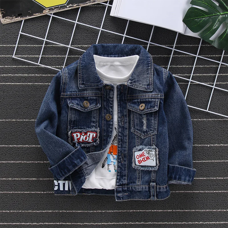 

Letters Waterwashed Boys Denim Jacket Baby Girls Spring Fall Jean Coat Children's Clothes baby girl jacket baby Toddler Clothes