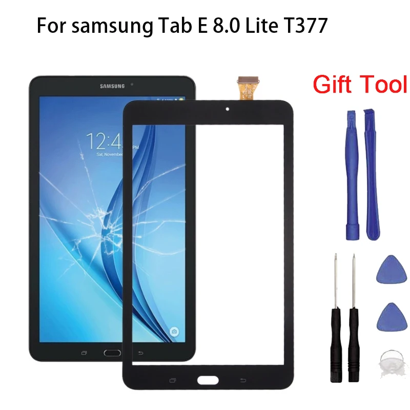 

Сенсорный экран сенсор для Samsung Tab E 8,0 Lite T377 экран стекло дигитайзер Передняя Сенсорная панель Замена с наклейками инструмент
