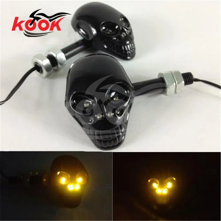 Череп мотоцикла указатель поворота светодиодный индикатор Янтарный мигалка