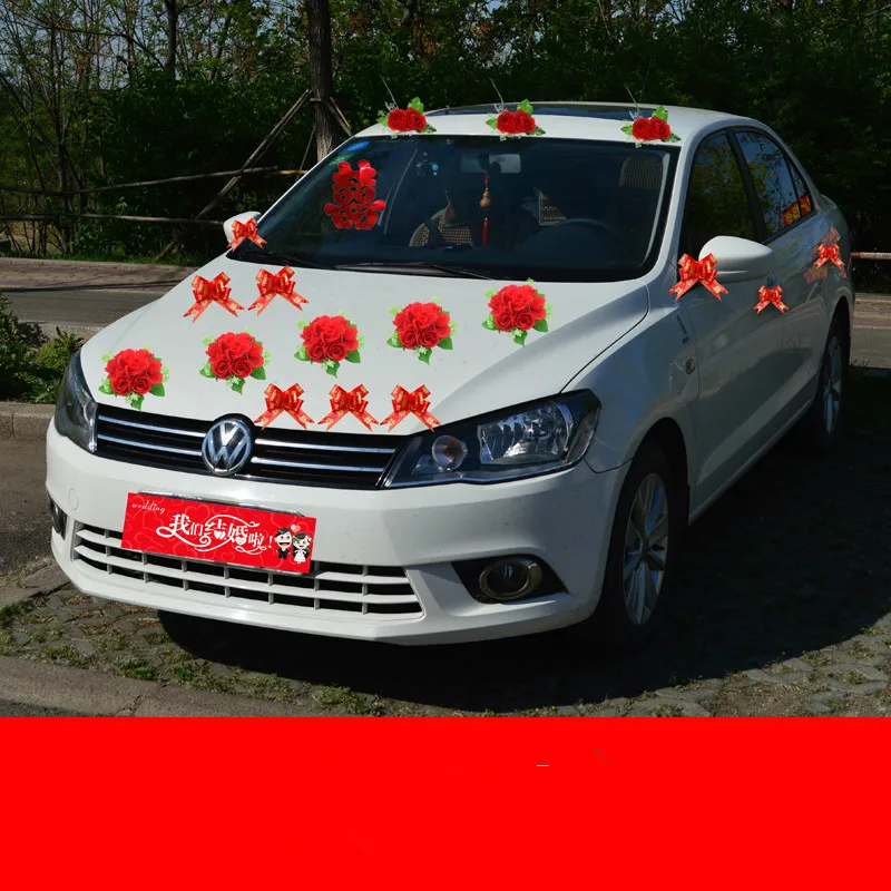 Свадебное украшение автомобиля цветы автомобиль корейский Моделирование Цветок
