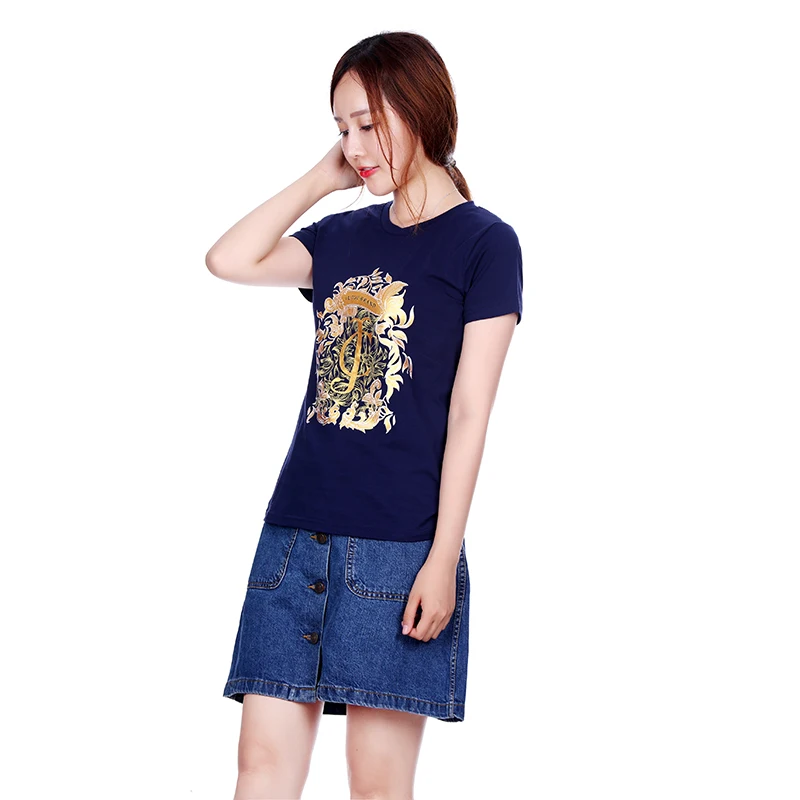 Женская хлопковая футболка с коротким рукавом эластичная простая повседневная 5