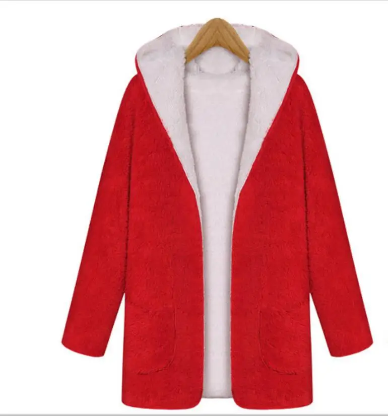 

Autumn and winter explosions coat women's fashion bat models double-faced plush hooded warm women's jacket