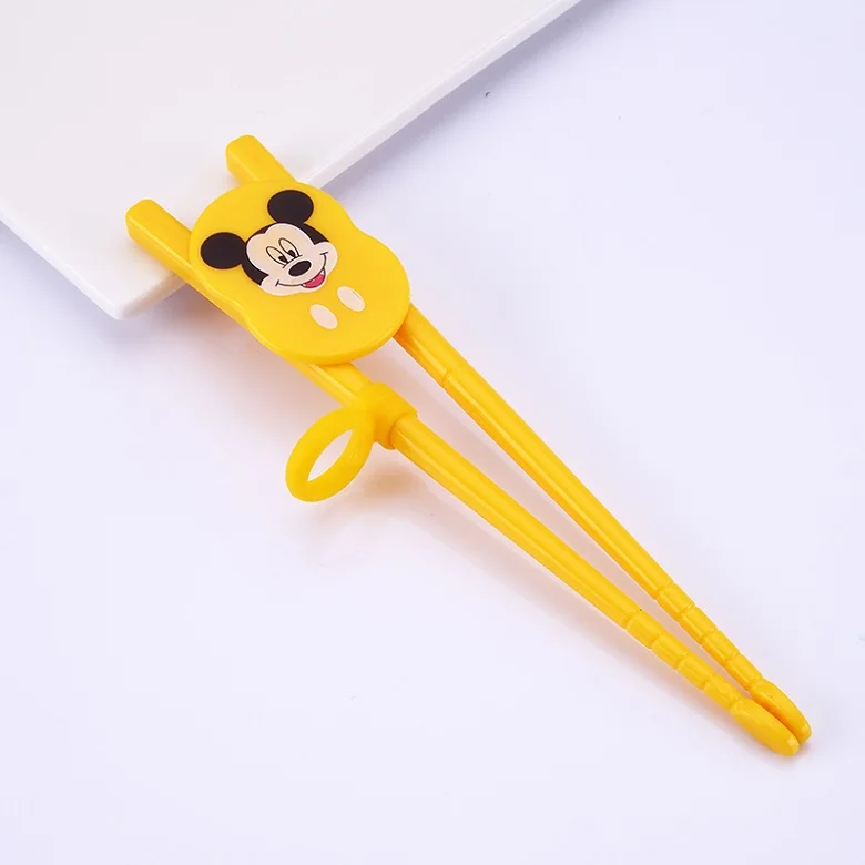 chopsticks yellow Детские Bamboo посуда одноцветное Кормление Микки миски Детские чаша тарелка еда столовая утварь для кормления набор таблички для детей - Цвет: chopsticks yellow