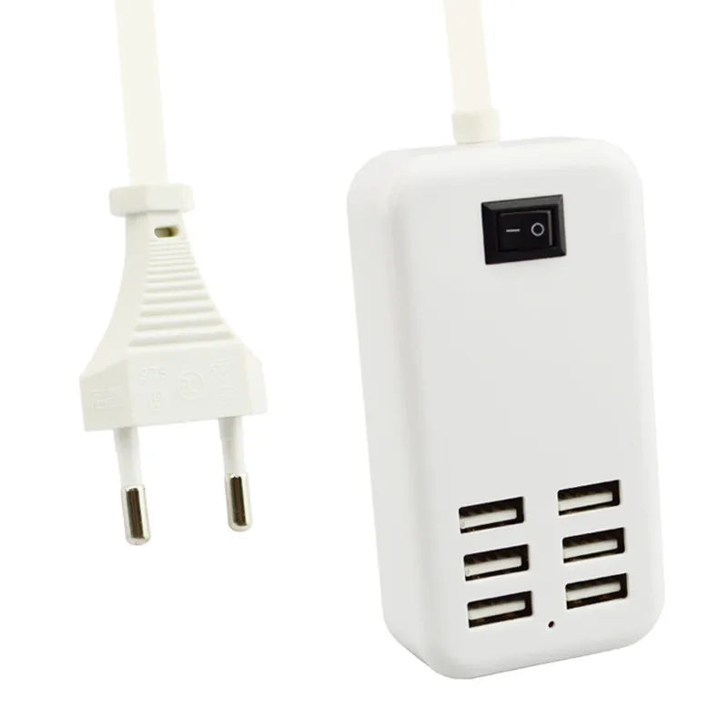 SUMPK 5V 6A 6 Порты USB настенное Зарядное устройство по стандартам ЕС/штепсельная
