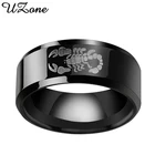 Мужскоеженское кольцо из нержавеющей стали UZone, титановое кольцо с черным узором скорпиона в стиле панк