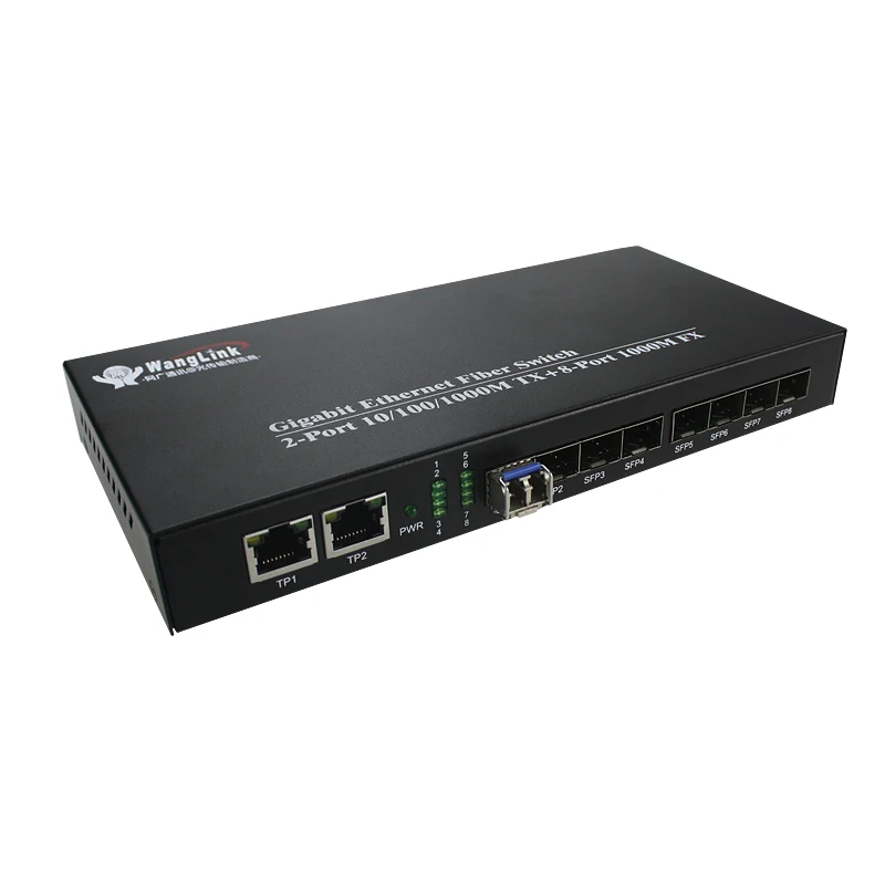 1 25 г 8 волоконных портов + 2 порта rj45 двойной волоконный медиаконвертер sfp модуль