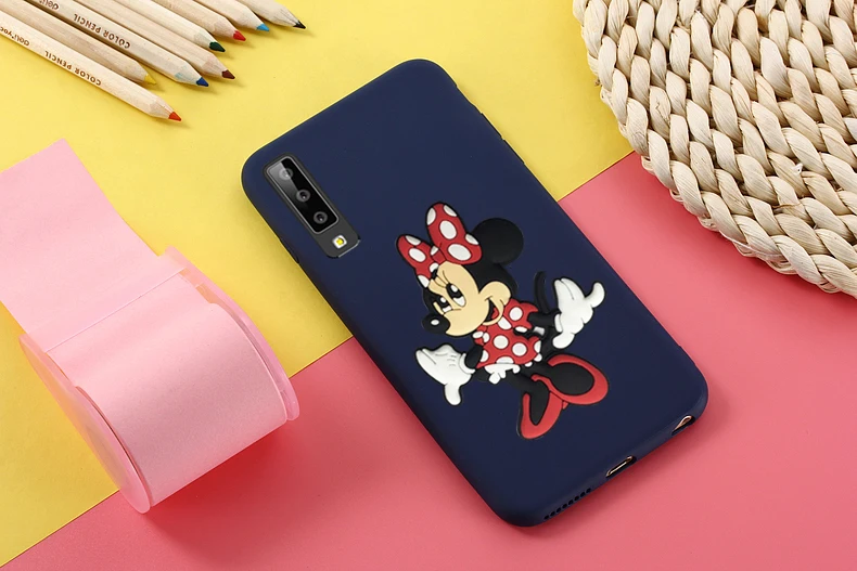 Карамельный цвет 3D силиконовый чехол для samsung Galaxy A7 2018 A750 телефона милая девушка