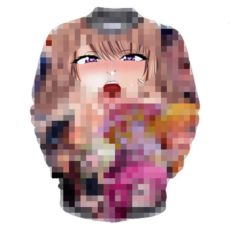 baseball jacket 2 3D Ahegao толстовки с капюшоном для мужчин wo для мужчин застенчивая девушка лицо Толстовка уличная одежда с мотивами из аниме Harajuku негабаритных на молнии куртки топы - Цвет: baseball jacket 2