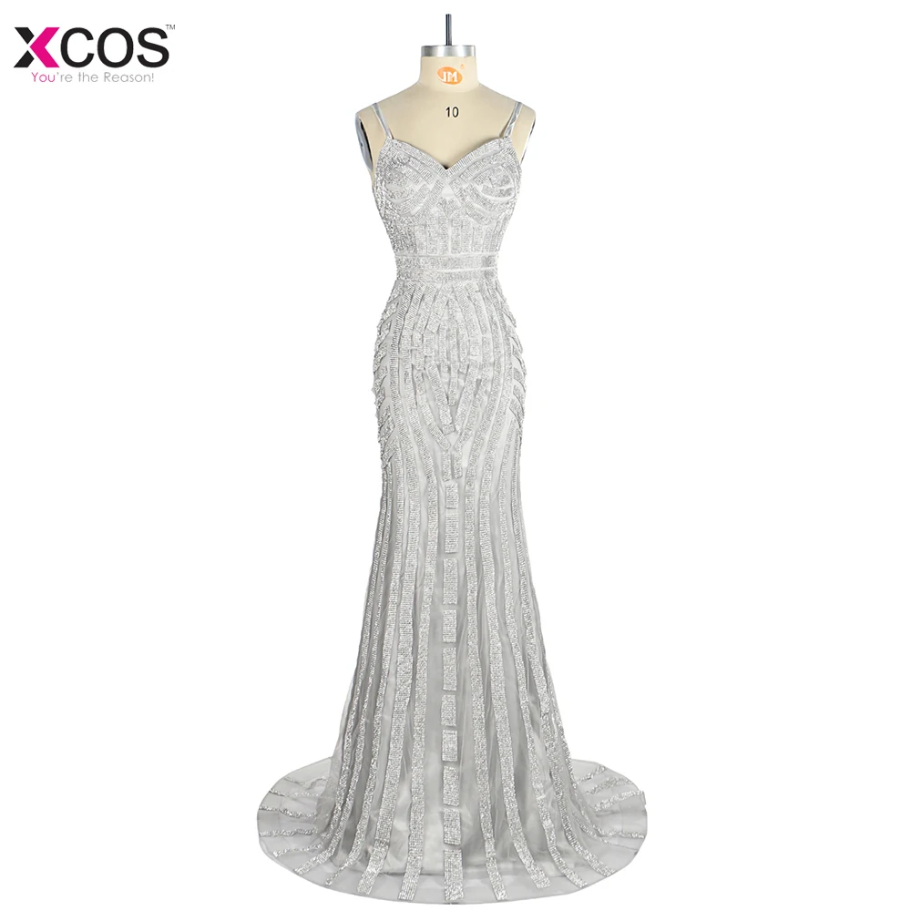2018 Robe De Soiree вечернее платье с бриллиантами телесный цвет тюль шампанского Золото