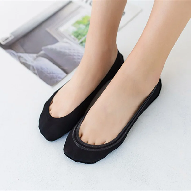 SP & CITY/Классические однотонные дышащие носки Башмачки из силикагеля женские