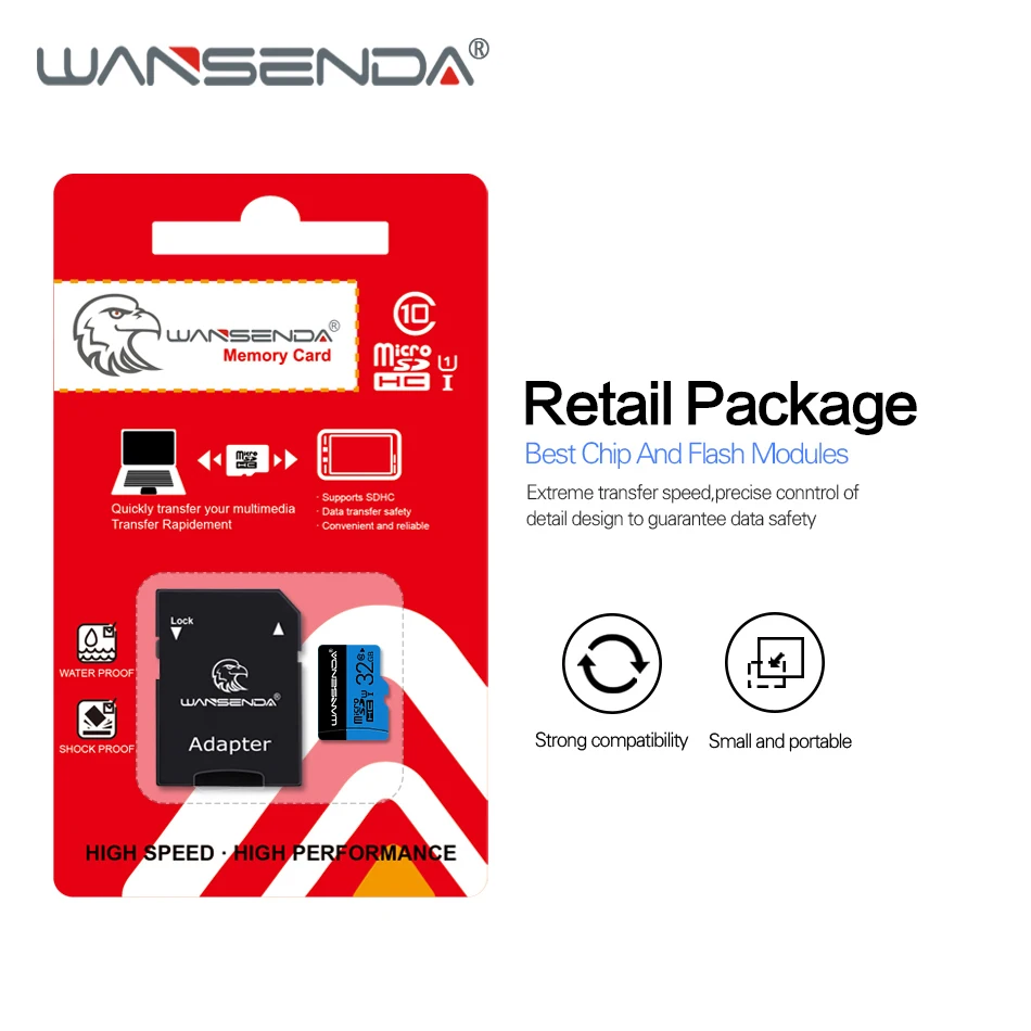 WANSENDA высокоскоростная карта памяти Micro SD 8 ГБ 16 32 64 128 класс 10 Microsd Мини TF картао де