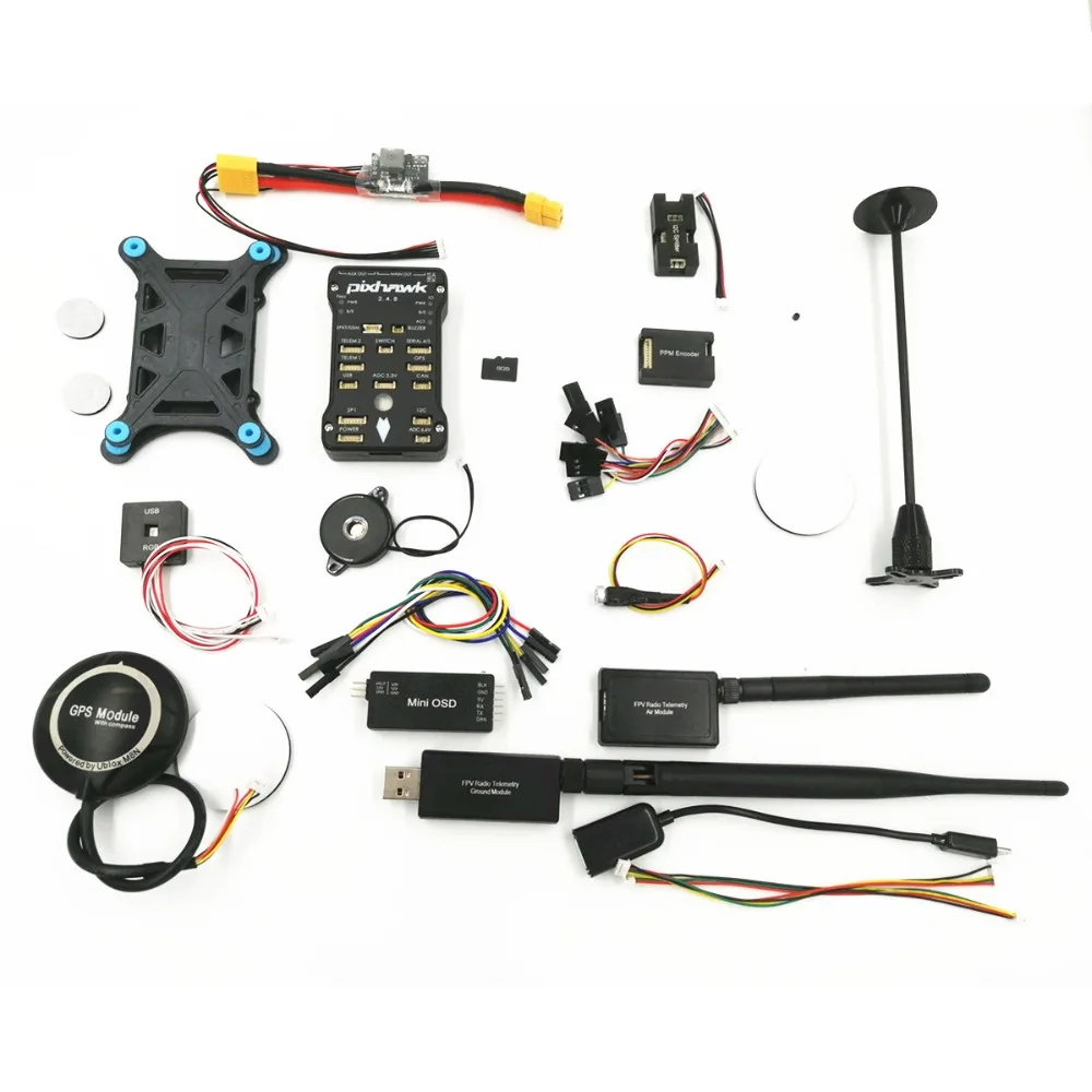 Контроллер полета Pixhawk PX4 PIX 2.4.8 32 бит + 433/915 Телеметрия M8N GPS Minim OSD PM