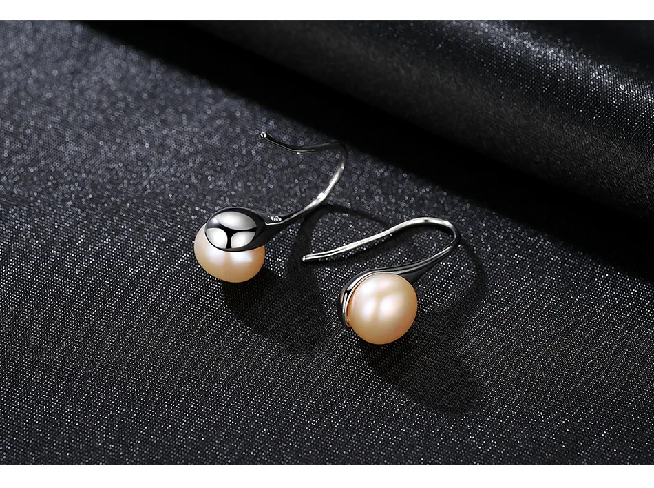 [MeiBaPJ]Natural Freshwater Pearl Fashion Drop Earrings Real 925 Sterling Silver Fine Charm Jewelry for Women | Украшения и