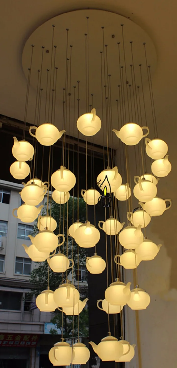 Современные простсветодиодный светодиодные люстры для магазина чайной заварки