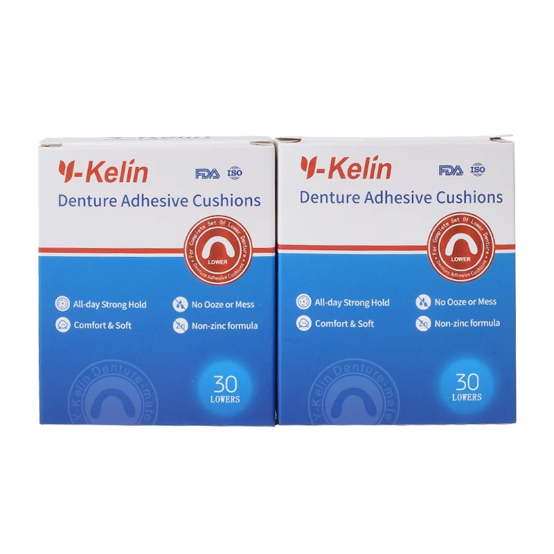 Y-Kelin фиксирующие прокладки для зубных протезов верхние + нижние каждая 6 пакетов |