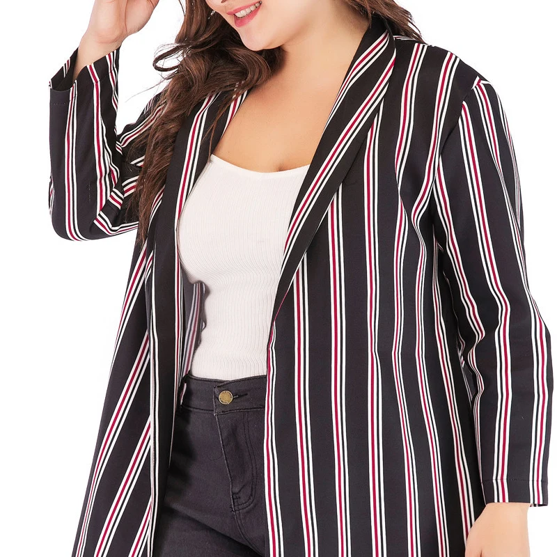 XL 5XL Женская куртка пальто блейзеры длинный Вадим топы Повседневный Кардиган