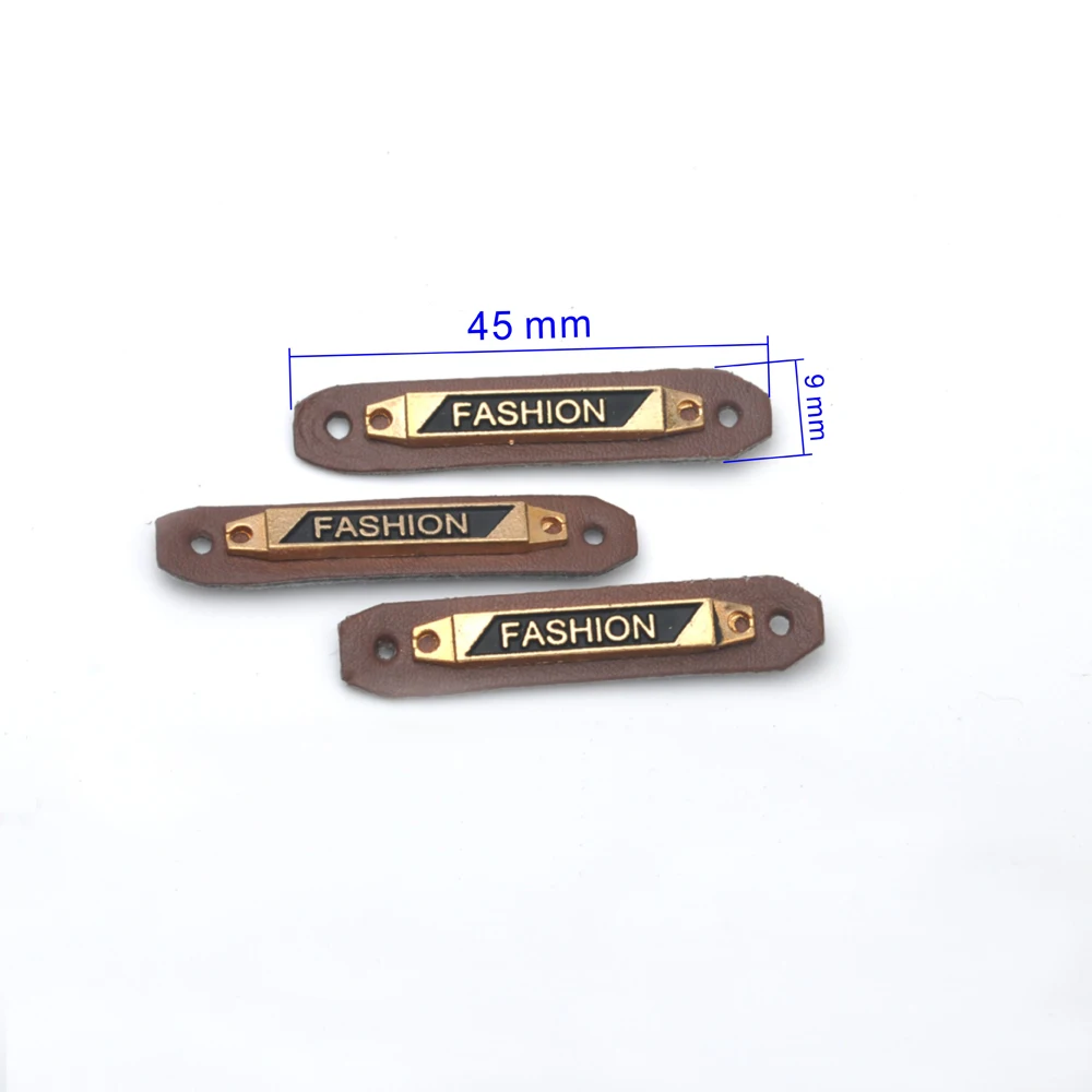 20 шт./лот коричневые Значки из искусственной кожи пришитые на этикетке
