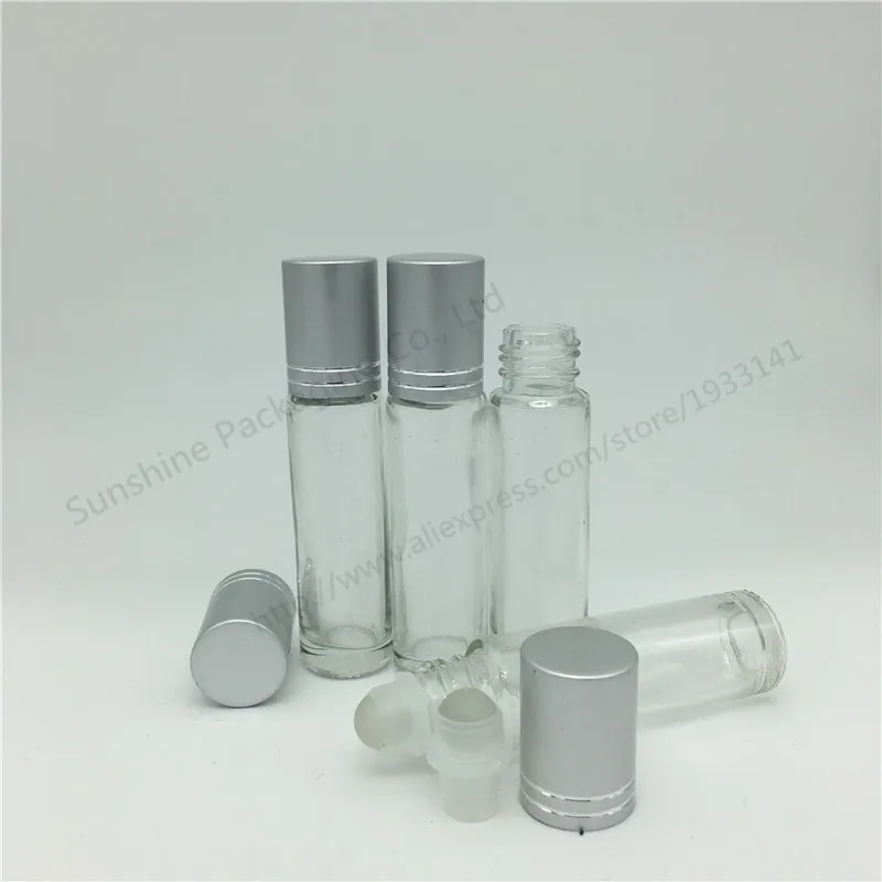 Free shipping 200 x 10ml Transparent Glass Bottle Roll On Empty Fragrance Perfume Essential Oil Clear Roll-On | Красота и здоровье