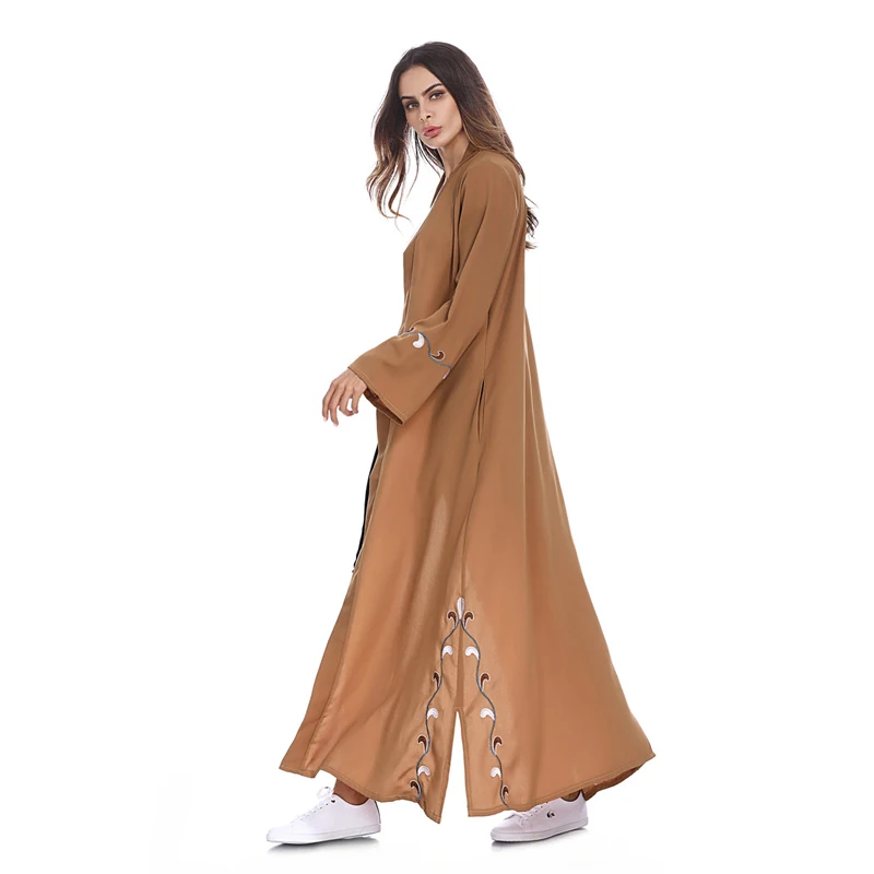Женское платье с вышивкой MISSJOY однотонный Кардиган длинным рукавом в арабском и