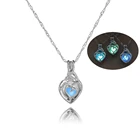 Светящаяся в темноте модная женская цепочка с кулоном в форме сердца
